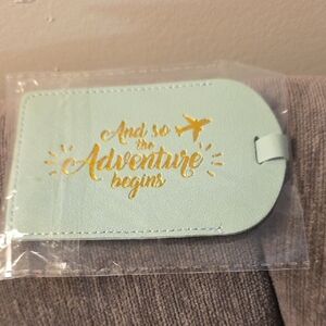 Mint Luggage Tag "And So The Adventure Begins" NEW